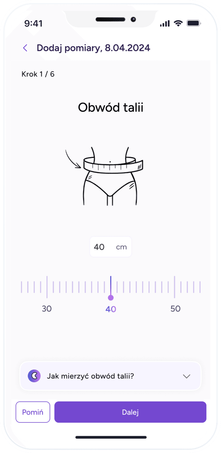 Aplikacja alloweat 9 pomiary