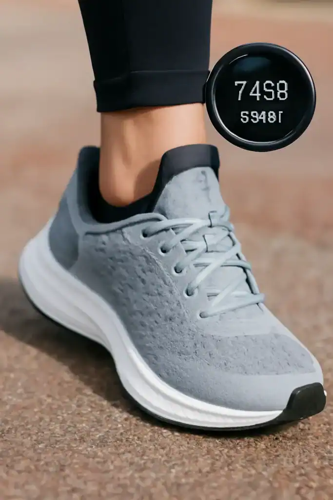 Licznik kroków na stopie sportowej, monitor prywatnego treningu fitness, zdrowy styl życia, krokomierz w zakresie stylu życia, fitness, zdrowe odżywianie, aplikacja dietetyczna, psychodietetyka, PDF diety.